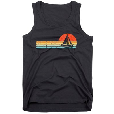 Vintage Sailboat Retro Sunset Boat Captain Sailing Gear Tank Top