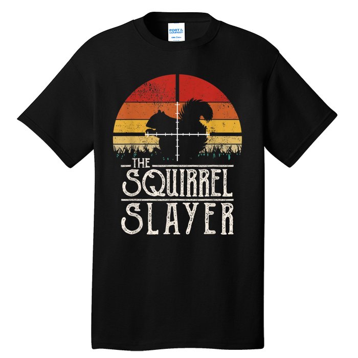 Vintage Sunset Retro Style Squirrel Hunting Squirrel Slayer Tall T-Shirt