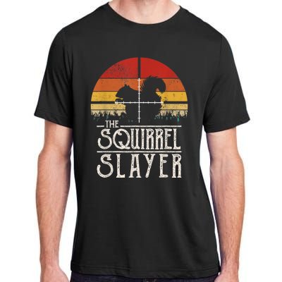 Vintage Sunset Retro Style Squirrel Hunting Squirrel Slayer Adult ChromaSoft Performance T-Shirt