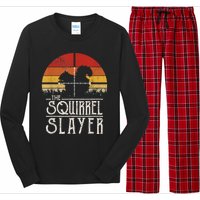 Vintage Sunset Retro Style Squirrel Hunting Squirrel Slayer Long Sleeve Pajama Set