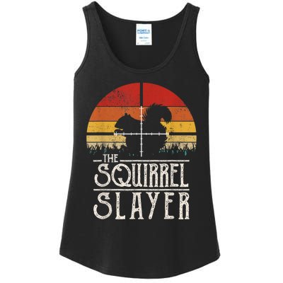 Vintage Sunset Retro Style Squirrel Hunting Squirrel Slayer Ladies Essential Tank