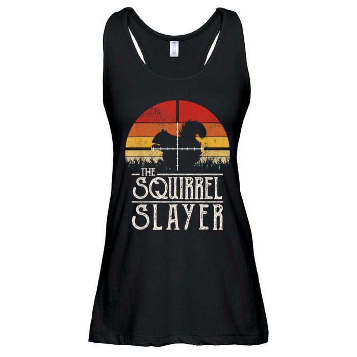 Vintage Sunset Retro Style Squirrel Hunting Squirrel Slayer Ladies Essential Flowy Tank