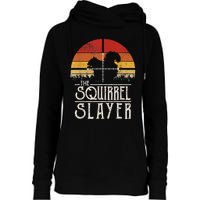 Vintage Sunset Retro Style Squirrel Hunting Squirrel Slayer Womens Funnel Neck Pullover Hood