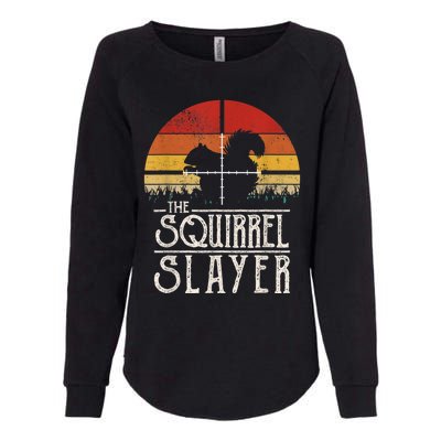 Vintage Sunset Retro Style Squirrel Hunting Squirrel Slayer Womens California Wash Sweatshirt