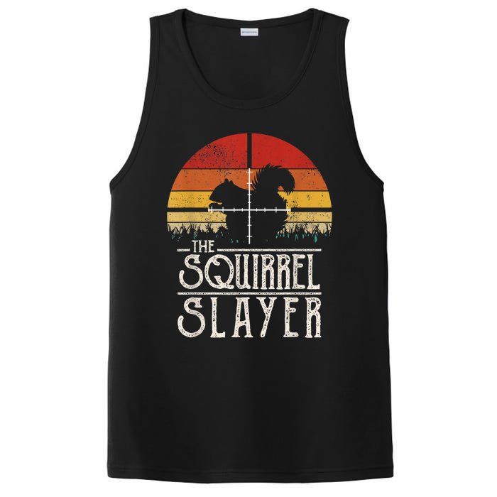 Vintage Sunset Retro Style Squirrel Hunting Squirrel Slayer PosiCharge Competitor Tank