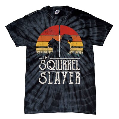 Vintage Sunset Retro Style Squirrel Hunting Squirrel Slayer Tie-Dye T-Shirt