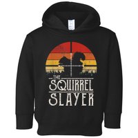 Vintage Sunset Retro Style Squirrel Hunting Squirrel Slayer Toddler Hoodie