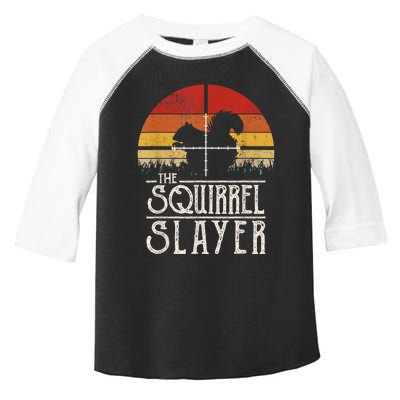 Vintage Sunset Retro Style Squirrel Hunting Squirrel Slayer Toddler Fine Jersey T-Shirt