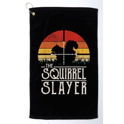 Vintage Sunset Retro Style Squirrel Hunting Squirrel Slayer Platinum Collection Golf Towel