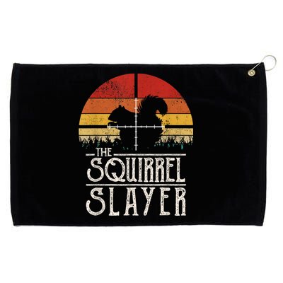 Vintage Sunset Retro Style Squirrel Hunting Squirrel Slayer Grommeted Golf Towel