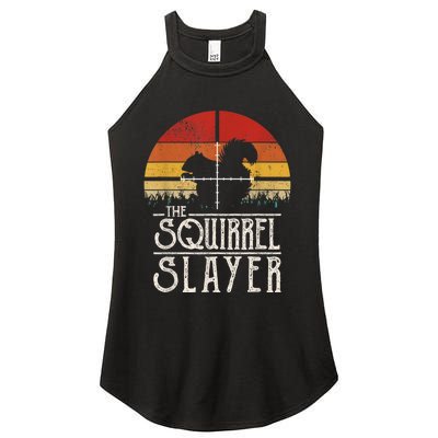 Vintage Sunset Retro Style Squirrel Hunting Squirrel Slayer Women's Perfect Tri Rocker Tank