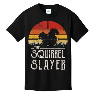 Vintage Sunset Retro Style Squirrel Hunting Squirrel Slayer Kids T-Shirt