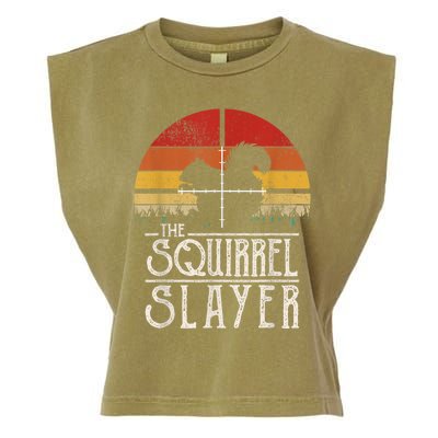 Vintage Sunset Retro Style Squirrel Hunting Squirrel Slayer Garment-Dyed Women's Muscle Tee