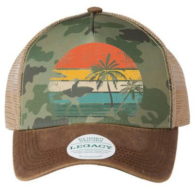 Vintage Surfing Retro Surf Style Palm Tree For Surfers Legacy Tie Dye Trucker Hat
