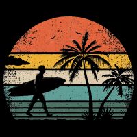 Vintage Surfing Retro Surf Style Palm Tree For Surfers 7-Panel Snapback Hat