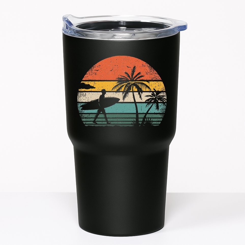 Vintage Surfing Retro Surf Style Palm Tree For Surfers Tumbler