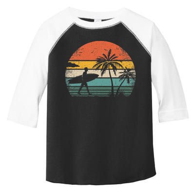 Vintage Surfing Retro Surf Style Palm Tree For Surfers Toddler Fine Jersey T-Shirt
