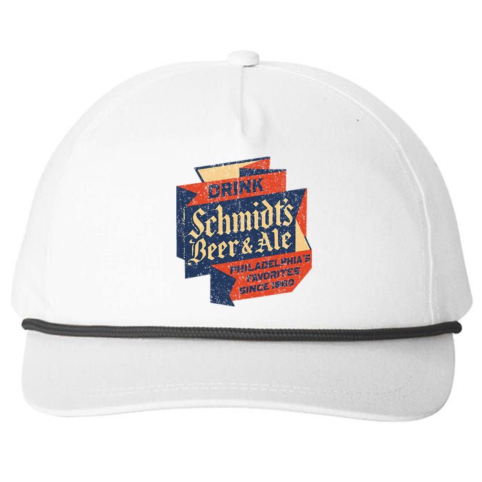 Vintage SchmidtS Retro Defunct Beer And Ale Snapback Five-Panel Rope Hat