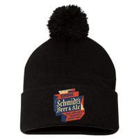 Vintage SchmidtS Retro Defunct Beer And Ale Pom Pom 12in Knit Beanie