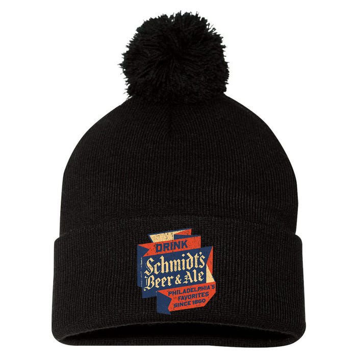 Vintage SchmidtS Retro Defunct Beer And Ale Pom Pom 12in Knit Beanie