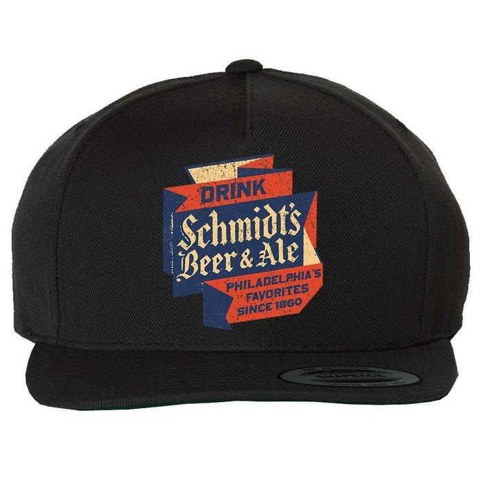 Vintage SchmidtS Retro Defunct Beer And Ale Wool Snapback Cap