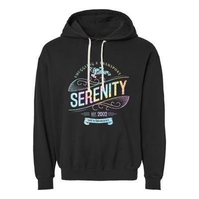 Vintage Serenity Smuggling And Transport Firefly Tie Dye Garment-Dyed Fleece Hoodie