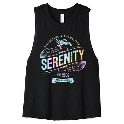 Vintage Serenity Smuggling And Transport Firefly Tie Dye Women's Racerback Cropped Tank