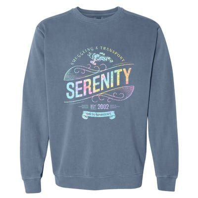 Vintage Serenity Smuggling And Transport Firefly Tie Dye Garment-Dyed Sweatshirt