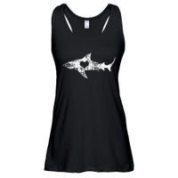 Vintage Shark Silhouette Hammerhead Shark Tiger Shark Heart Ladies Essential Flowy Tank