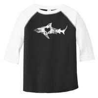 Vintage Shark Silhouette Hammerhead Shark Tiger Shark Heart Toddler Fine Jersey T-Shirt