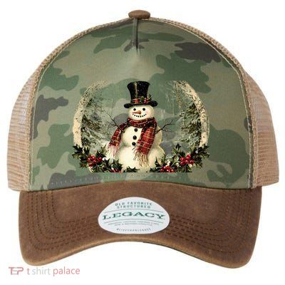 Vintage Snowman Scene Legacy Tie Dye Trucker Hat