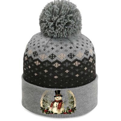 Vintage Snowman Scene The Baniff Cuffed Pom Beanie