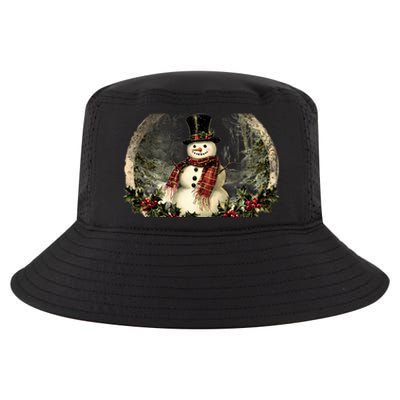 Vintage Snowman Scene Cool Comfort Performance Bucket Hat