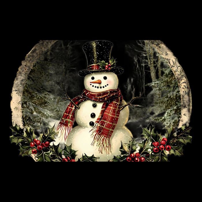Vintage Snowman Scene Cooling Performance Crew T-Shirt