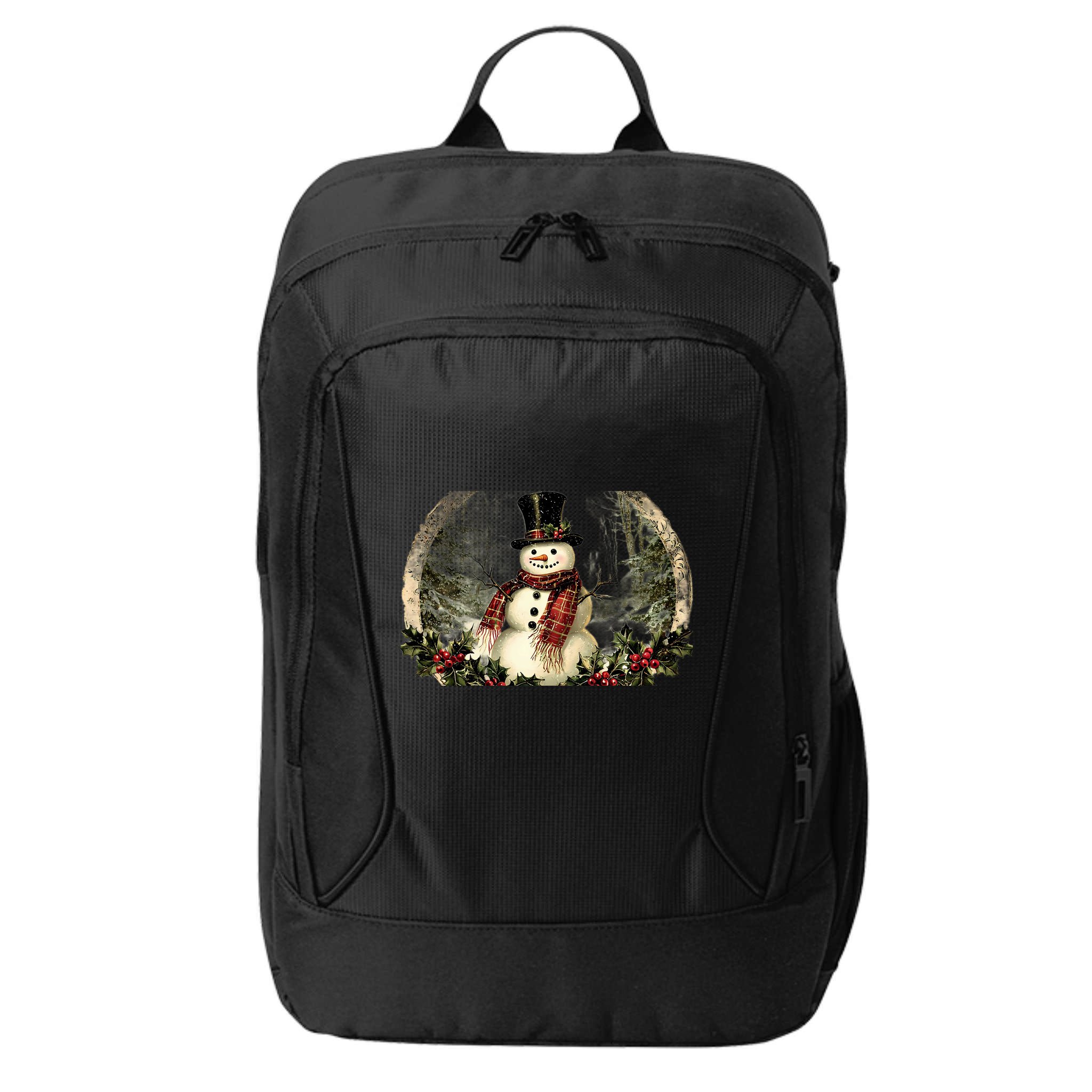 Vintage Snowman Scene City Backpack