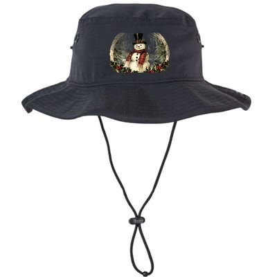 Vintage Snowman Scene Bucket Hat