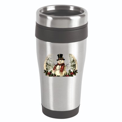 Vintage Snowman Scene 16oz Travel Tumbler