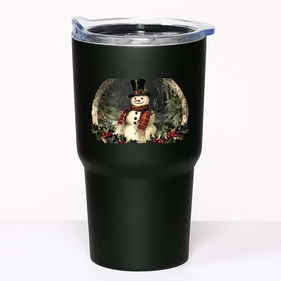 Vintage Snowman Scene Tumbler