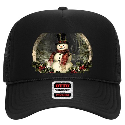 Vintage Snowman Scene Trucker Hat