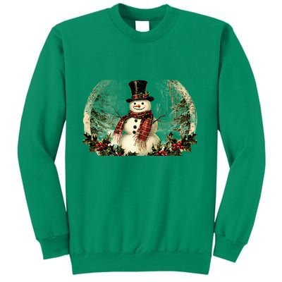 Vintage Snowman Scene Sweatshirt