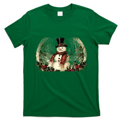 Vintage Snowman Scene T-Shirt
