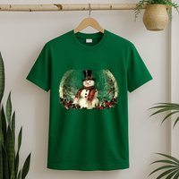 Vintage Snowman Scene T-Shirt