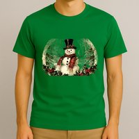 Vintage Snowman Scene T-Shirt