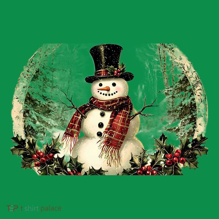 Vintage Snowman Scene T-Shirt
