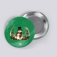 Vintage Snowman Scene Button