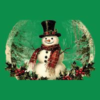 Vintage Snowman Scene Button