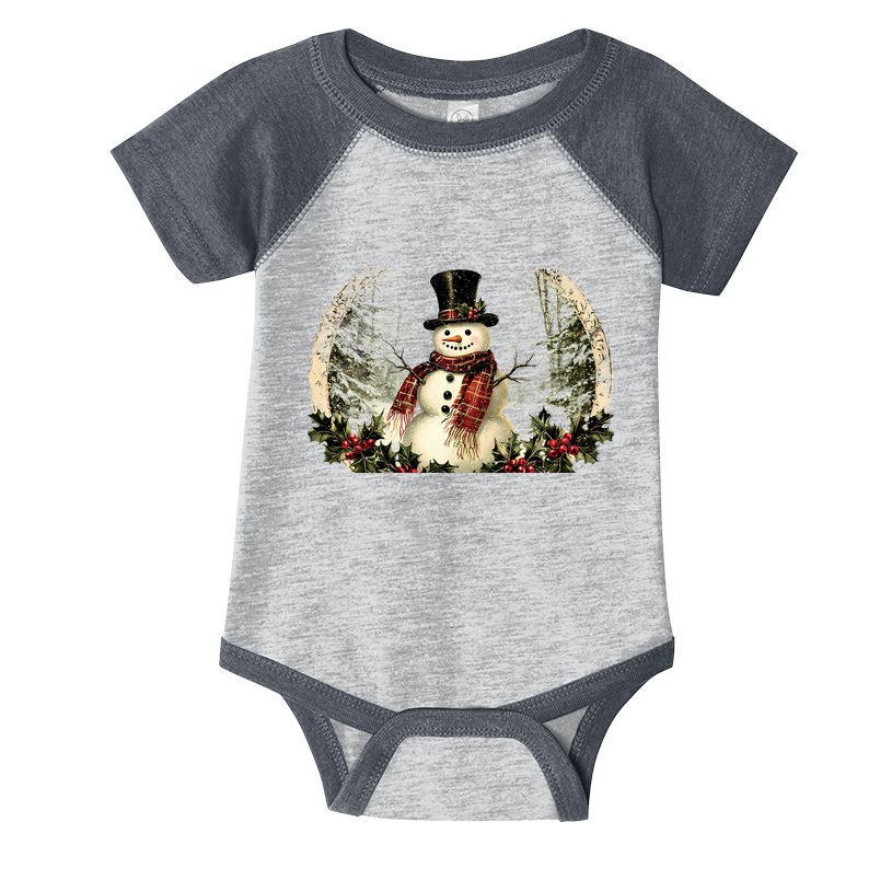 Vintage Snowman Scene Infant Baby Jersey Bodysuit