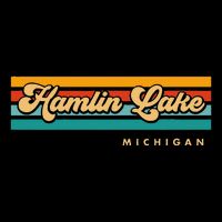 Vintage Sunset Stripes Hamlin Lake Michigan Hoodie