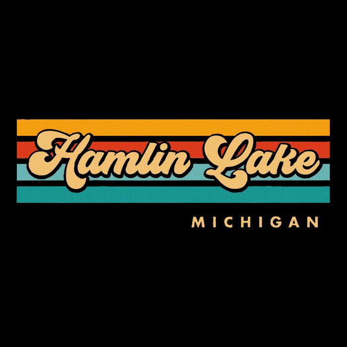 Vintage Sunset Stripes Hamlin Lake Michigan Hoodie