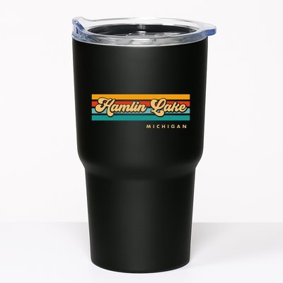 Vintage Sunset Stripes Hamlin Lake Michigan Tumbler